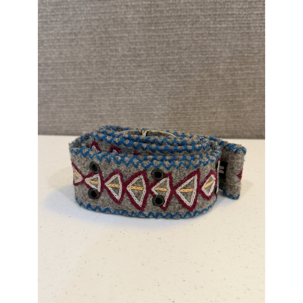 Jenny Krauss Wool Belt Embroidered Floral Boho Medium Made Peru Sundance